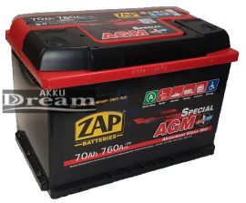 ZAP AGM 70Ah 760A J+